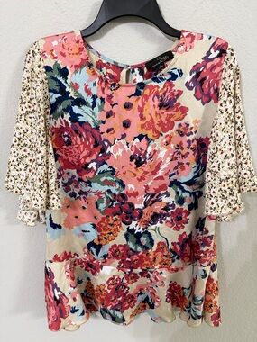 Suzanne Betro Mixed Florals Blouse